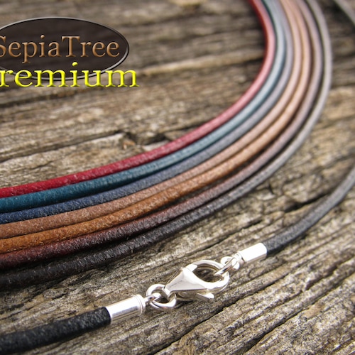 Black Genuine Leather Cord Necklace Silver/gold Clasp for Men Etsy