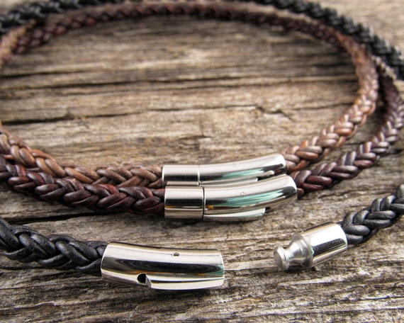 Thick Braided Leather Necklace