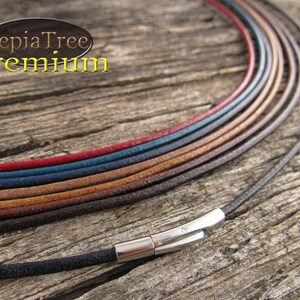 Costume Jewellery 3MM BLACK REAL LEATHER CHOKER NECKLACE CORD WITH BAYONET CLASP