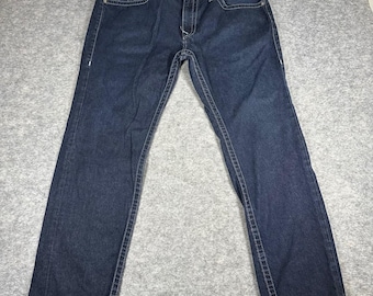Męskie jeansy True Religion w kolorze niebieskim, obcisłe, z kontrastowymi przeszyciami, rozmiar 40