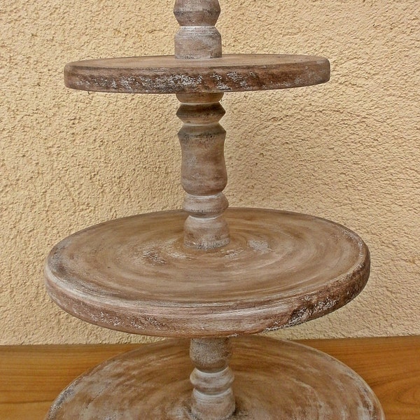 3 Tier Rustic Vintage Wedding Cup Cake Stand