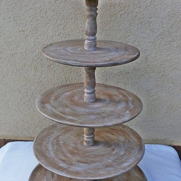 5 Tier Rustic Cupcake Stand Wedding Reception Dessert Buffet Bridal Shower Gift Wooden Cake Stand Christmas Gift