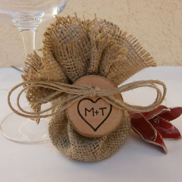 Wedding Burlap Favor Bags Bridal Shower Gift Wrap - SET of 25