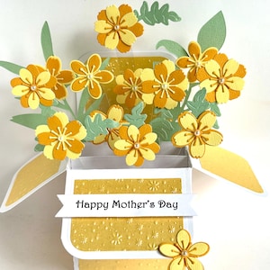 Mother’s Day Pop up Floral 3D exploding box card, handmade card, cards for her, personalised cards for Mum, everlasting bouquet