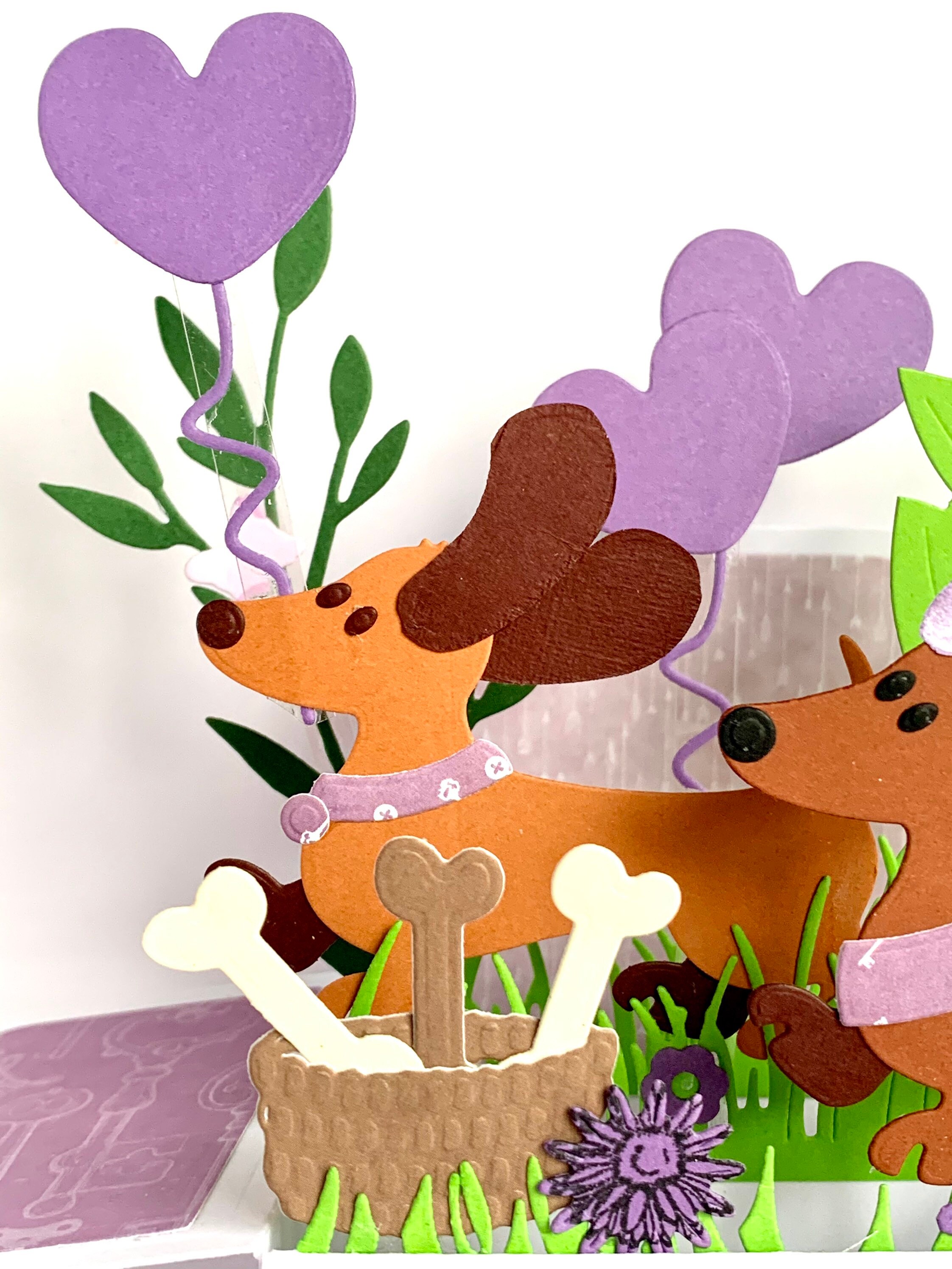 Dachshund Pop up Happy Birthday Card, 3D Box Card, Dog Card, Free ...