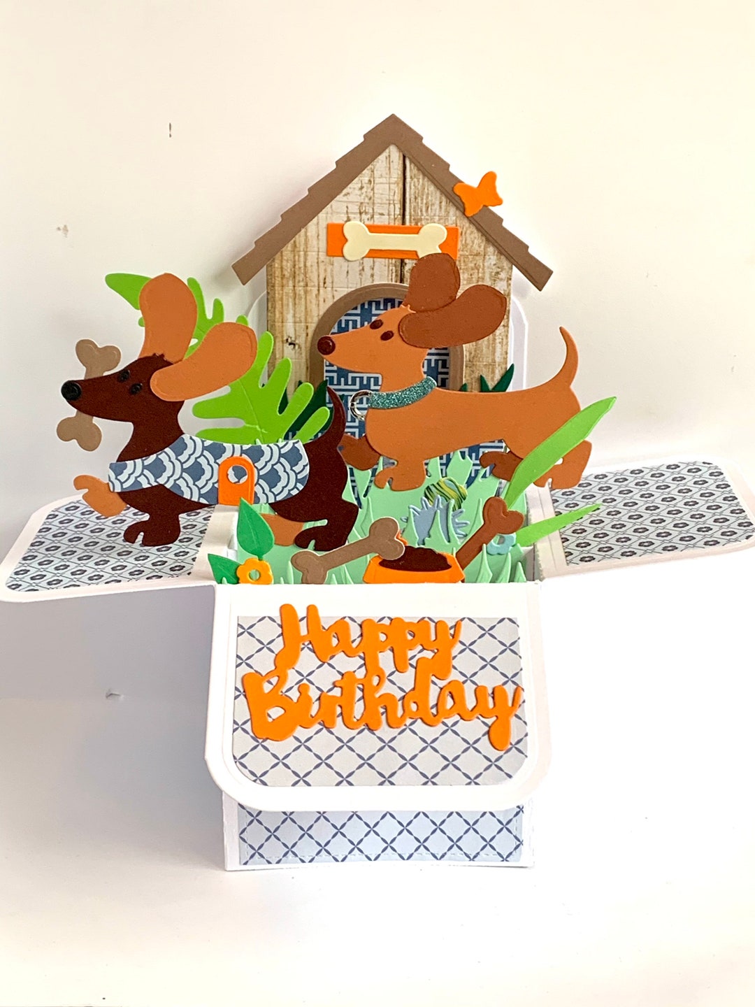 Dachshund Pop up Happy Birthday Card 3D Box Card Dog Card - Etsy