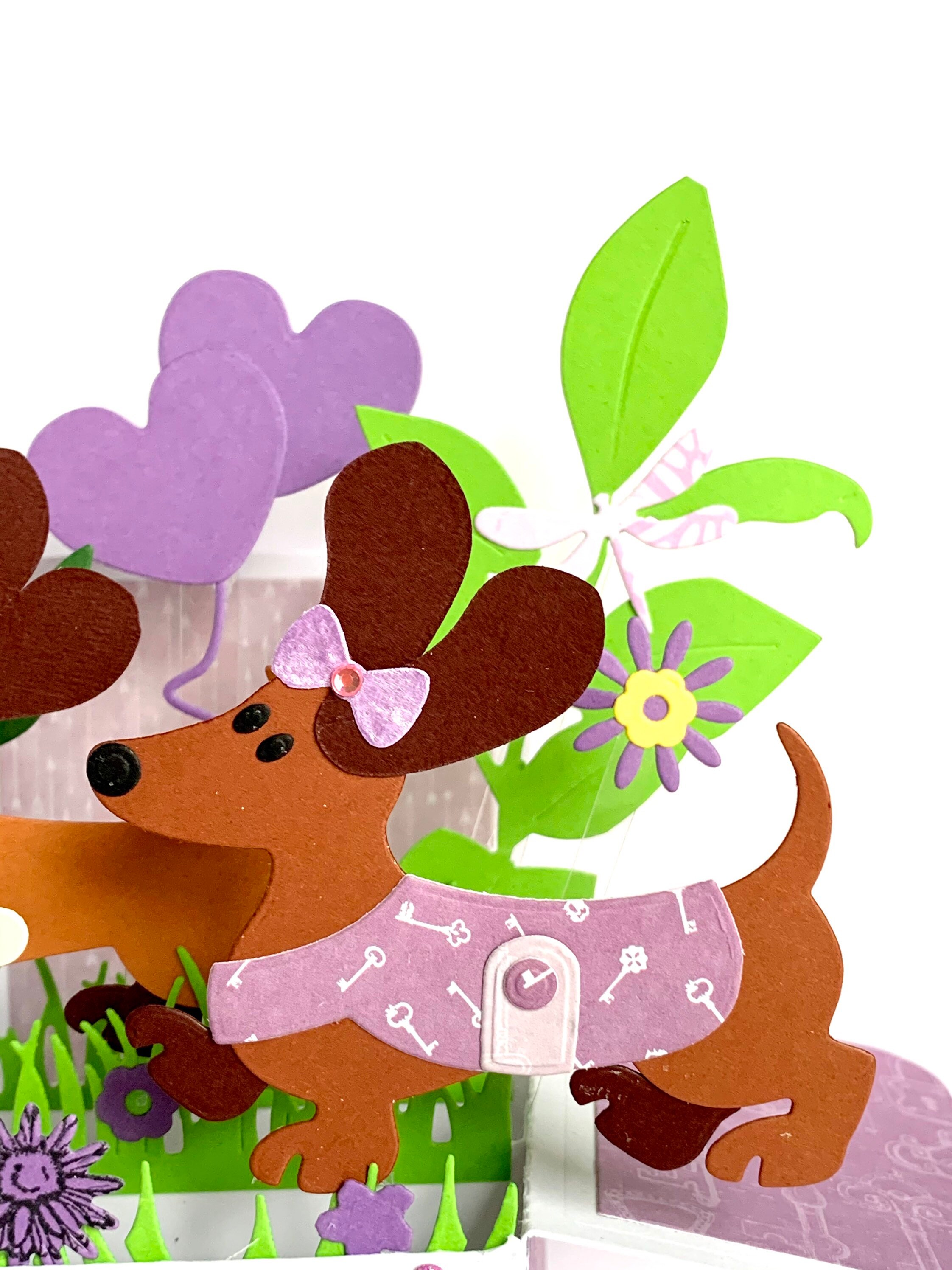 Dachshund Pop up Happy Birthday Card, 3D Box Card, Dog Card, Free ...