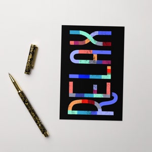 RELAX - Cartão comemorativo com letras coloridas