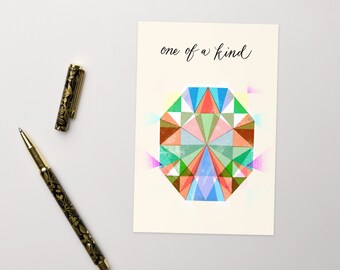 One of A Kind Diamond Gem Jewel Crystal Greeting card