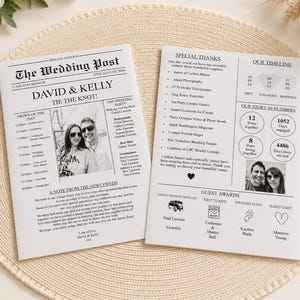 A5 wedding newspapers, wedding decor