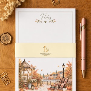 Cosy Autumn A5 Notepad Fall Cottagecore Writing Pad Personalised Gift for Her
