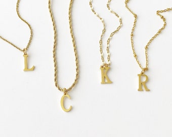 Initial Charm Necklace Silver or Gold