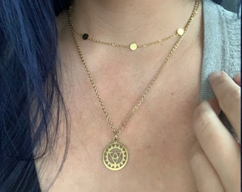 Chakra Pendant Necklace Silver or Gold or Rose Gold