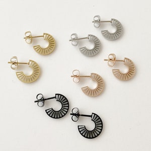 Geometric earrings, gold, rose gold, silver, black
