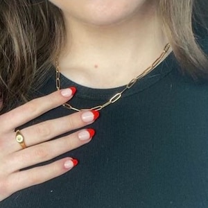 Paperclip link chain, Layering Chain, Silver or Gold