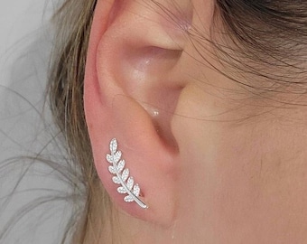 Petit crochet d'oreille, boucles d'oreilles, or, or rose, argent