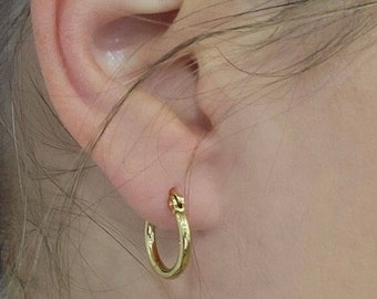 Ear Huggie, small hoop earrings, Silver, Gold, Rose Gold - Small, Medium, Large, Extra Large