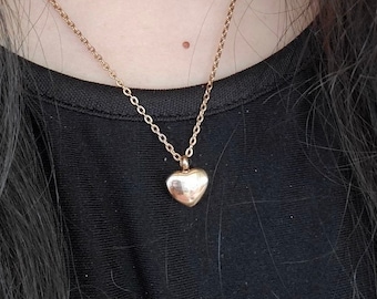 Heart Memorial Urn Charm Necklace - Silver, Gold, Rose Gold, Black