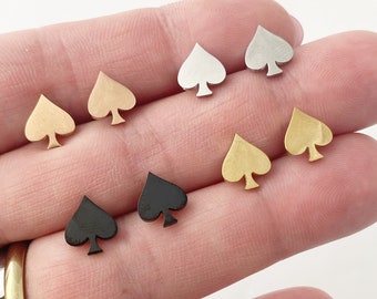 Poker spade card earrings