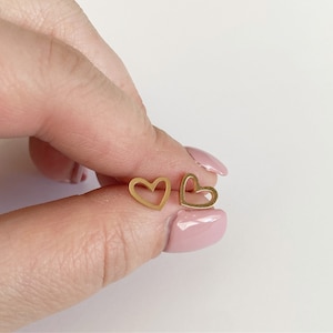 Open Heart earrings, gold, rose gold, silver, black