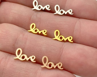 Love earrings, gold, rose gold, silver, black