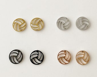 Volley Ball Stud earrings, Sport earrings, gold, rose gold, silver, black