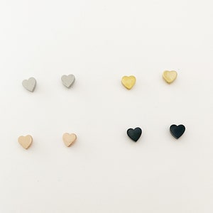 Heart earrings, gold, rose gold, silver, black
