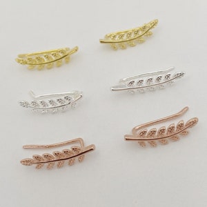 Petit crochet d'oreille, boucles d'oreilles, or, or rose, argent