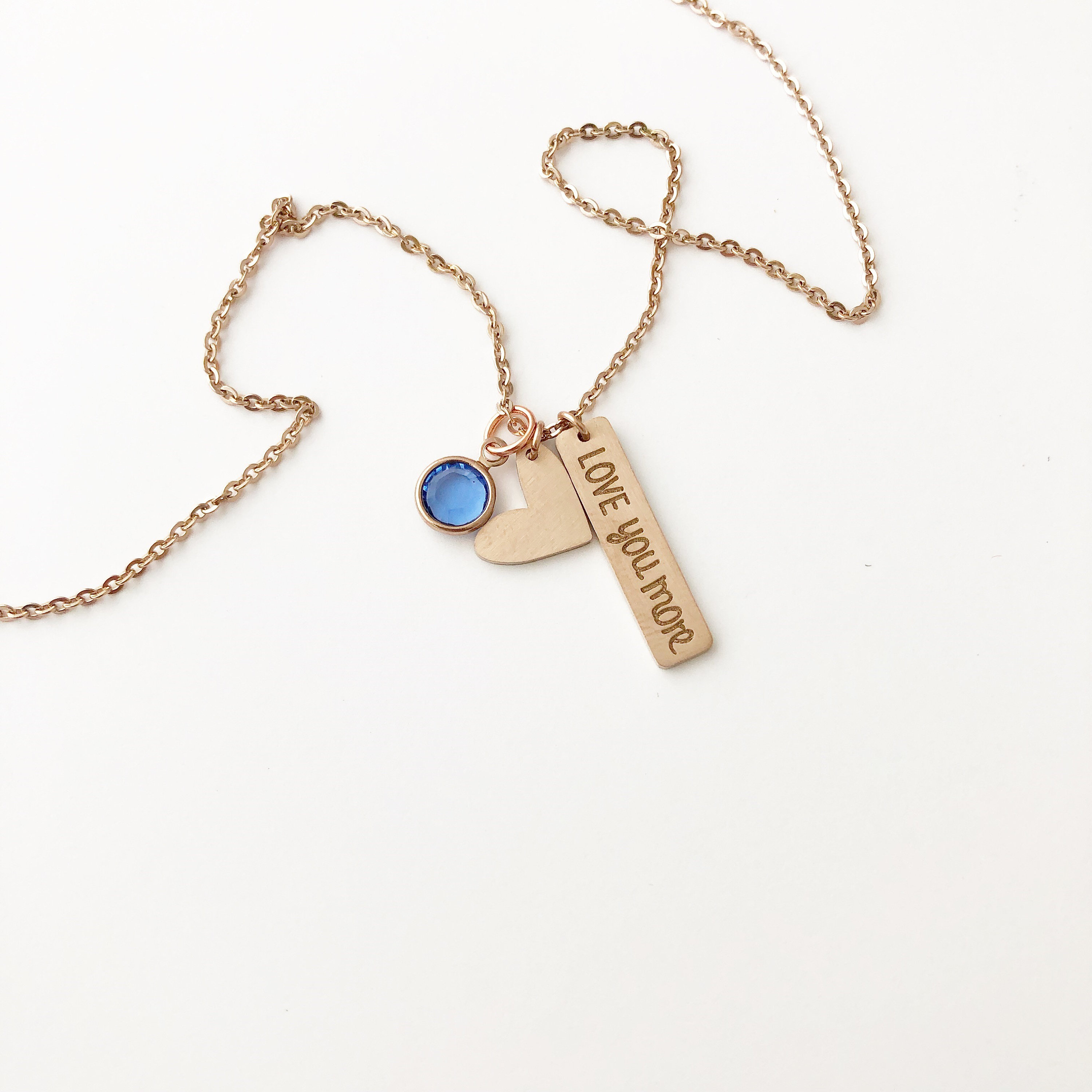 Love you shop more bar necklace