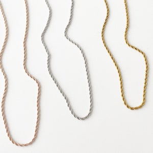 Twist Rope Chain: Silver, Gold Or Rose Gold