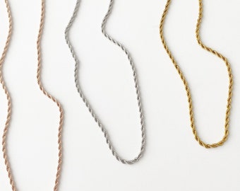 Twist Rope Chain: Silver, Gold Or Rose Gold