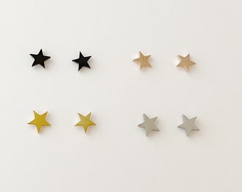 Star Earrings: gold, rose gold, silver, black