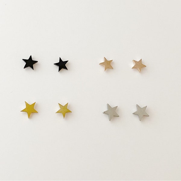 Star Earrings: gold, rose gold, silver, black