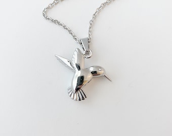 Hummingbird Memorial Urn Charm Necklace - Silver, Gold, Rose Gold