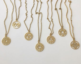 Gold Chakra Pendant Necklace