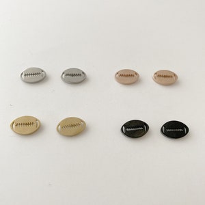 Football Stud earrings, Sport earrings, gold, rose gold, silver, black