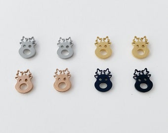 Reindeer Christmas Earrings, gold, rose gold, silver, black