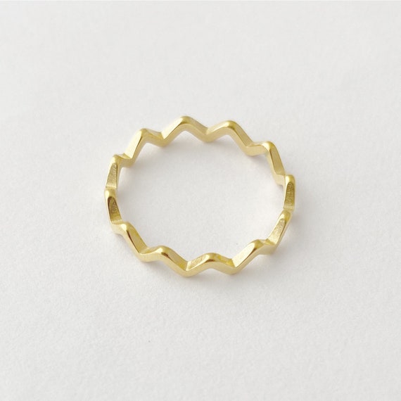 Squiggly Ring, Gold Statement Ring - Etsy