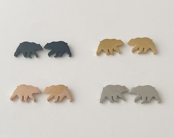 Polar Bear Earring studs, gold, rose gold, silver, black