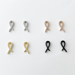 Ribbon earrings, gold, rose gold, silver, black