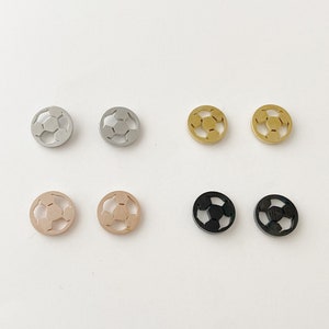 Soccer Stud earrings, Sport earrings, gold, rose gold, silver, black