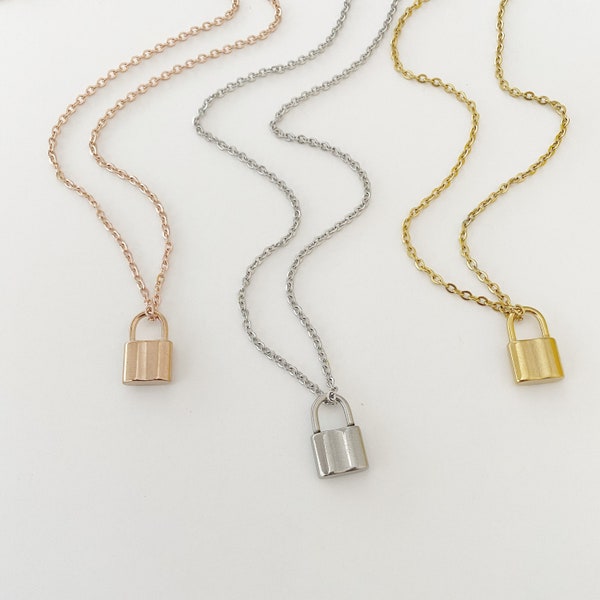 Padlock Necklace Etsy