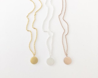 Coin charm Necklace in Gold, Silver, or Rose Gold FREE SHIPPING