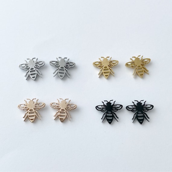 Buy Bee Earrings Save the Bees Gold Rose Gold Silver Black