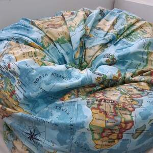 World Map Bean Bag, Bean bag uk, Kids bean bag, Educational bean bag