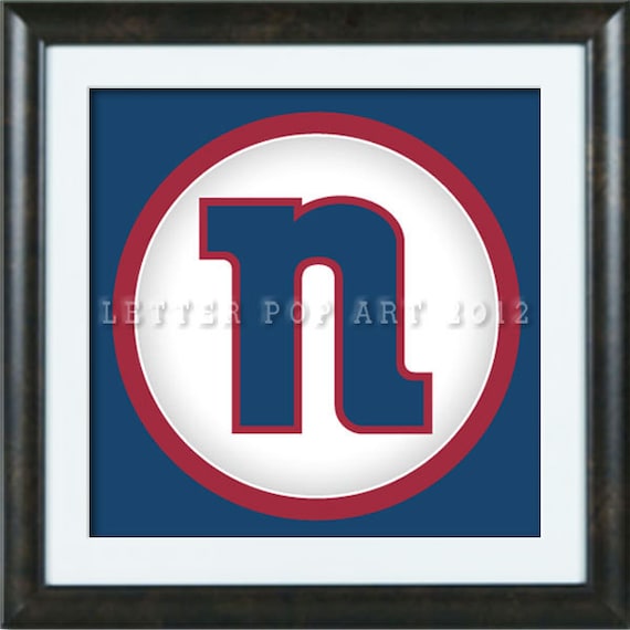 Alphabet Pop Art Print Using Ny Giants Logo Letter N