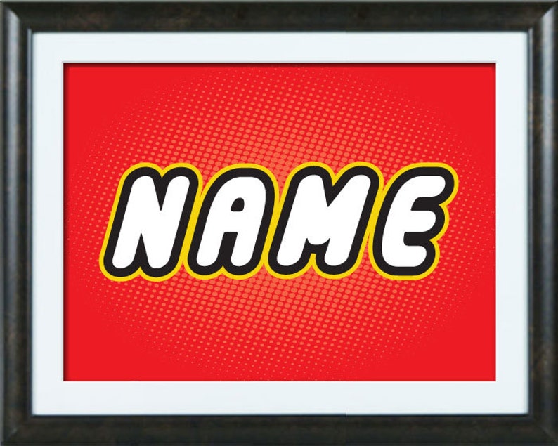 any custom name using lego letters 85 x 11 print etsy