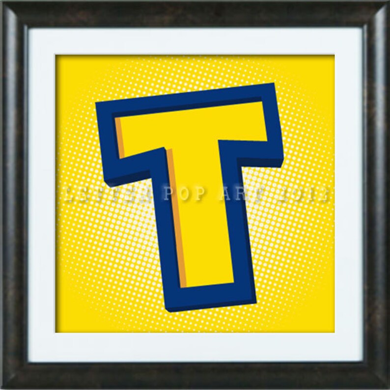 Alphabet Pop Art Print Using Toy Story Logo Letter T Etsy
