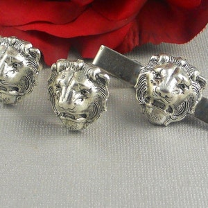 Sale Silver Lion Cufflinks, Lion, Silver Lion, Vintage Inspired, Men, Women, His Gift, Steampunk, Gothic, Goth, Safari Animals