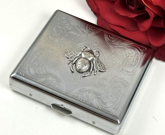 quality cigarette case SUGLAU King Size 85mm 3 Pack Push to Open 20 Capacity(Black+Silver+Blue) : Health & Household The product is gift Cigarette Case - Champ Blush